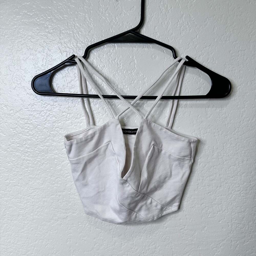 Foreign Exchange White Strappy Crisscross Crop Top - Small